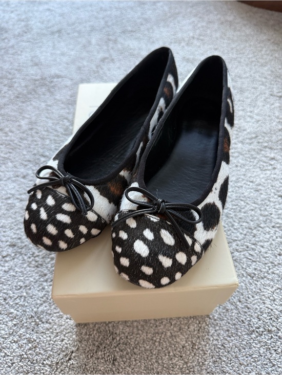 Tony Bianco Shoes - Tony Bianco Robyn Ballet Flats in Snow Leopard/Black Speckle faux fur, size 7